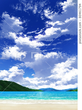 【縱向】藍天白雲10_山01_海07 80461794