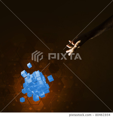 Idea of new technologies and integration presented by cube figure 80461934