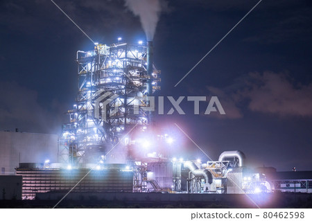 "Kanagawa Prefecture" Factory night view, Keihin industrial area "Kanagawa Prefecture" Factory night view, Keihin industrial area 80462598