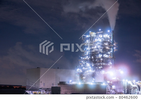 "Kanagawa Prefecture" Factory night view, Keihin industrial area "Kanagawa Prefecture" Factory night view, Keihin industrial area 80462600