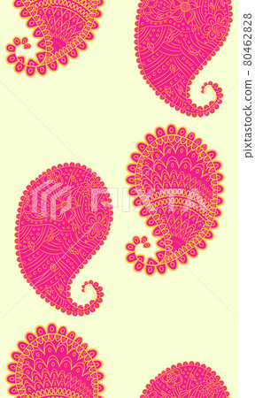 Turkish cucumber pattern in classic style. Traditional motif. Abstract retro texture. Vintage print. 80462828