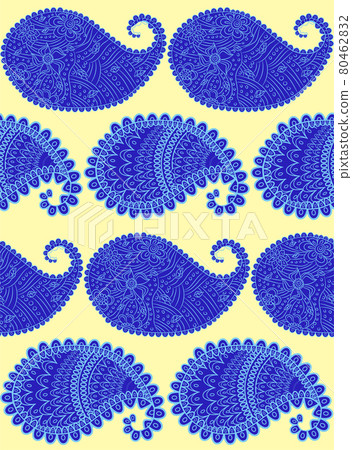 Turkish cucumber pattern in classic style. Traditional motif. Abstract retro texture. Vintage print. 80462832