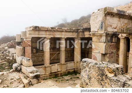 Remains of Doric Fountain House at ruins of Sagalassos, Turkey Remains of Doric Fountain House at ruins of Sagalassos, Turkey 80463702