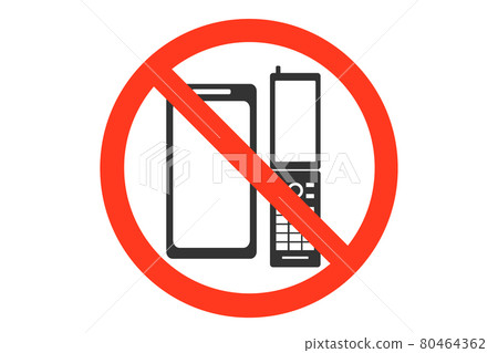 Use of smartphones and mobile phones is prohibited Icon vector Use of smartphones and mobile phones is prohibited Icon vector 80464362