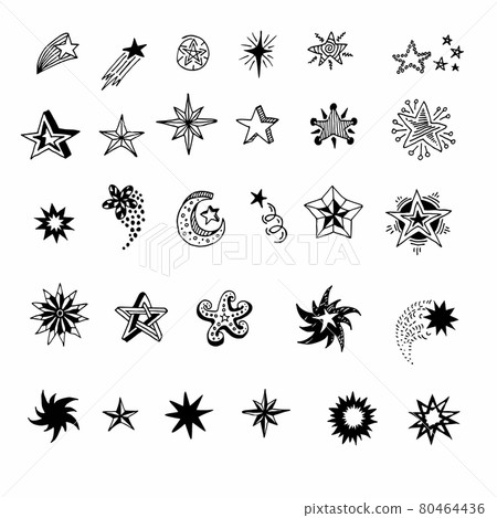 Collection of stars of various shapes 80464436