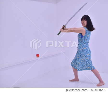 Woman playing with imitation sword 7 Woman playing with imitation sword 7 80464648