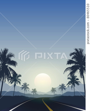 summer paradise road trip beautiful sunset tropical palm summer paradise road trip beautiful sunset tropical palm 80465510
