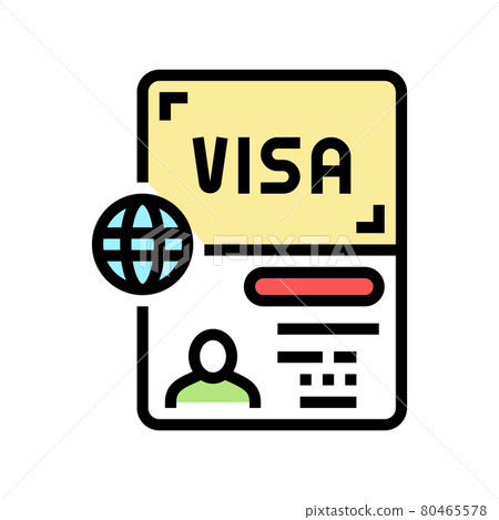 permitting document visa color icon vector illustration 80465578