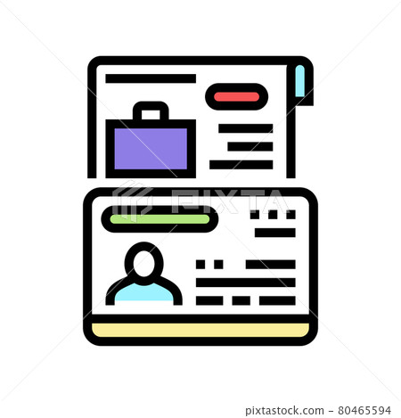 work visa color icon vector illustration 80465594