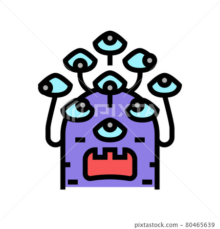 alien with nine eyes color icon vector illustration alien with nine eyes color icon vector illustration 80465639
