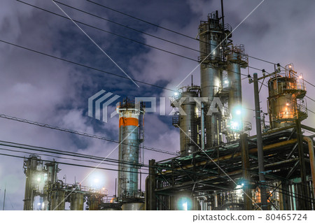 "Kanagawa Prefecture" Factory night view, Keihin industrial area 80465724