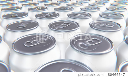 3D render of the milky white aluminum drink cans 80466347