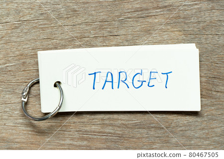 Flash card with handwriting word target on wood background Flash card with handwriting word target on wood background 80467505