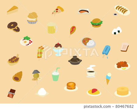 Color illustration food icon set Color illustration food icon set 80467682