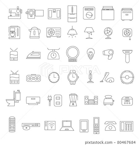 Line drawing icon set for daily necessities 80467684