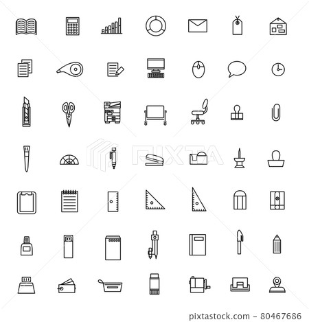 Business and office icon set 80467686
