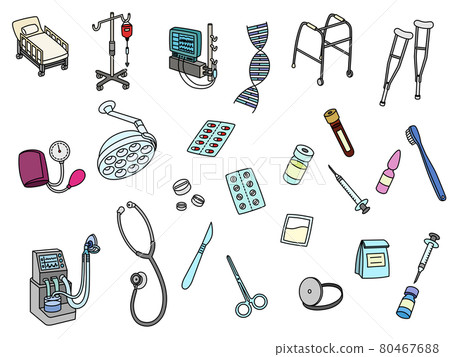 Medical equipment, color medical equipment, syringes, artificial respirators, crutches, medicines, vaccines, etc. 80467688