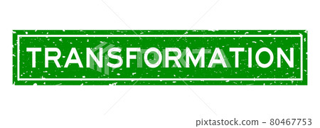 Grunge green transformation word square rubber seal stamp on white background Grunge green transformation word square rubber seal stamp on white background 80467753