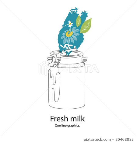 The milk can is drawn in one line. Continuous line. Minimalistic graphics. The milk can is drawn in one line. Continuous line. Minimalistic graphics. 80468052