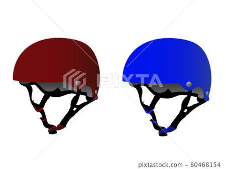 插圖素材：用於自行車和滑冰船的頭盔套裝 80468154