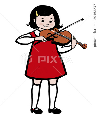 A girl playing a violin 80468237