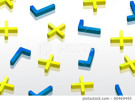 帶有復選標記和十字標記的 3D 插圖 no.03 帶有復選標記和十字標記的 3D 插圖 no.03 80469495