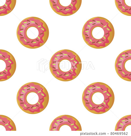 Glazed Donuts Flat Vector Seamless Pattern - Stock Illustration ...