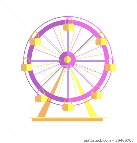 Ferris Wheel Closeup Poster Vector Illustration Ferris Wheel Closeup Poster Vector Illustration 80469705