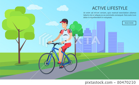 Active Lifestyle Bright Poster Vector Illustration - Stock Illustration ...