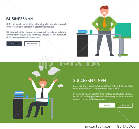 Succsessful Man and Businessman on Workplaces Succsessful Man and Businessman on Workplaces 80470366