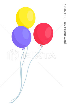Image of Three Colorful Balloons Isolated on White Image of Three Colorful Balloons Isolated on White 80470367