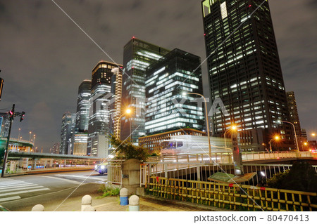 Night view of Osaka Scenery from Taminobashi Night view of Osaka Scenery from Taminobashi 80470413