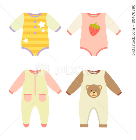 Baby Clothes Jumpers Set, Vector Illustration Baby Clothes Jumpers Set, Vector Illustration 80470890