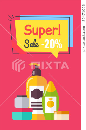 Super Sale -20 Cosmetics Set Vector Illustration Super Sale -20 Cosmetics Set Vector Illustration 80471006