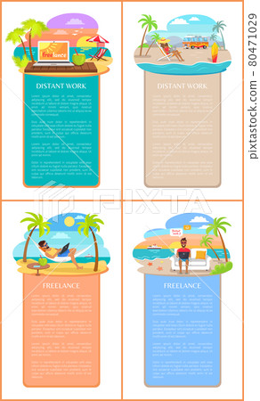 Distant Work and Freelance Commercial Banners Set Distant Work and Freelance Commercial Banners Set 80471029