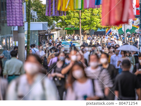 日本東京市容 2848 人感染,最終創歷史新高。雖然是在第四次宣言之下,澀谷卻是人潮洶湧=7月27日 日本東京市容 2848 人感染,最終創歷史新高。雖然是在第四次宣言之下,澀谷卻是人潮洶湧=7月27日 80471254