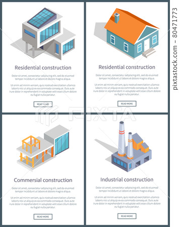Residential and Industrial Page Vector Illustration 80471773