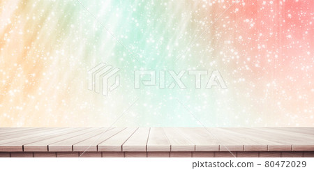 Vibrant and detailed panoramic landscape: soft gradient bokeh platform (3D CG rendered digital illustration) 80472029