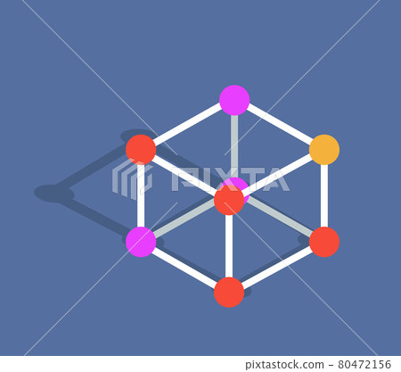 Molecule Mode Vector Illustration Isolated on Blue 80472156