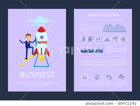 Success and Business Set on Vector Illustration 80472242