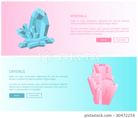 Minerals and Crystals, Pink Quartz and Aquamarine 80472258