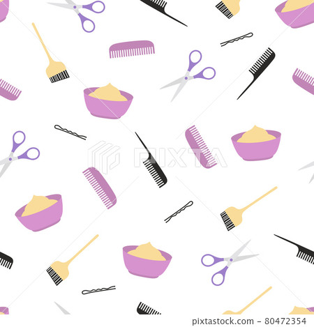 pattern with elements for barber shop on white 80472354