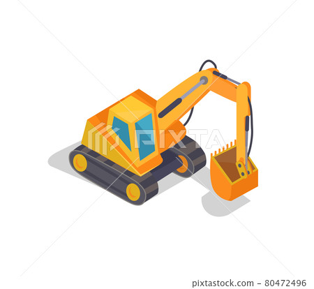 Excavator Machine Banner, Vector Illustration Excavator Machine Banner, Vector Illustration 80472496