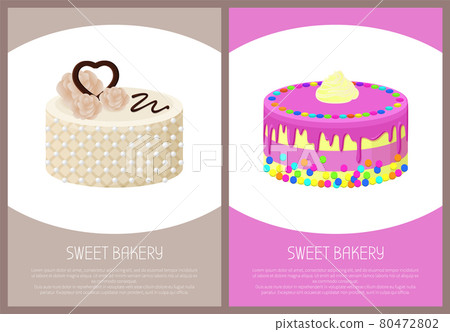Cakes Variety Page Online Shop Vector Illustration Cakes Variety Page Online Shop Vector Illustration 80472802