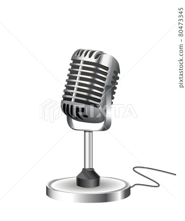 Retro style microphone isolated on white background 80473345