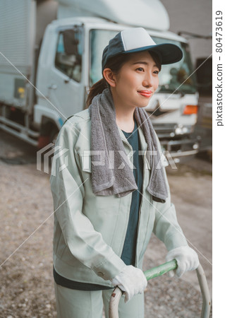 Female truck driver Female truck driver 80473619