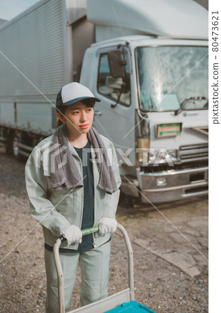 Female truck driver Female truck driver 80473621