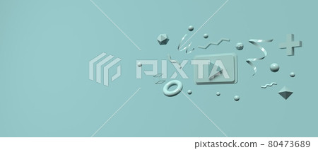 Play and start button icon - 3D render Play and start button icon - 3D render 80473689