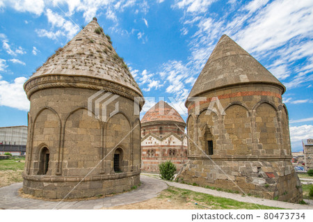 old style three tombs  are at erzurum in Turkey 80473734