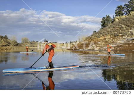 stand up paddling workout in Colorado 80473790